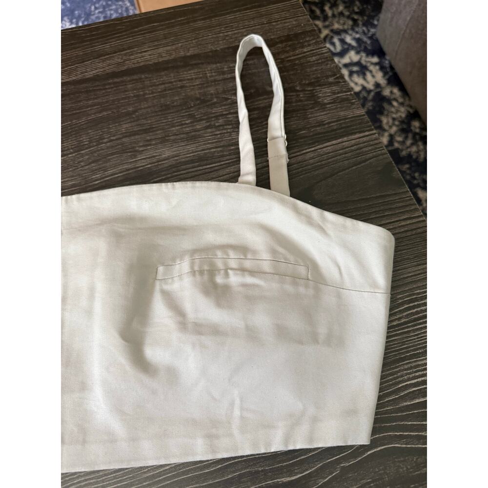 NWOT ZARA Cropped Faux Pocket Adjustable Strap Corset Tank Sz. XL - Picture 7 of 9